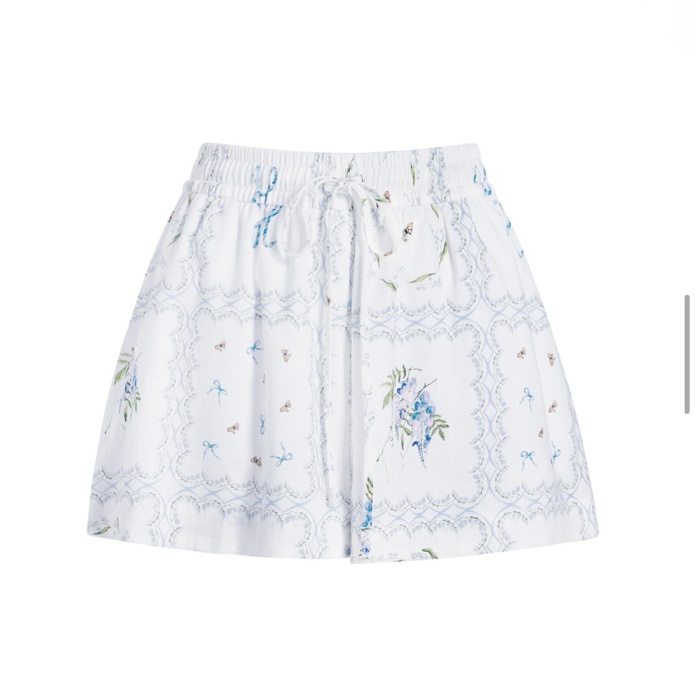 NWOT! XS Hill House Home The Audrey Short - White Floral Patchwork